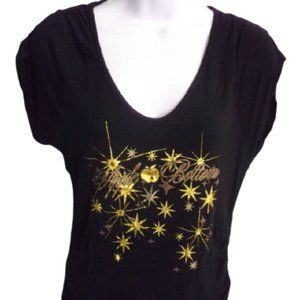 Apple Bottom Black Tee Jr XL Fits Medium